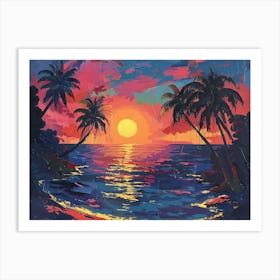 Sunset At The Beach 11 Art Print