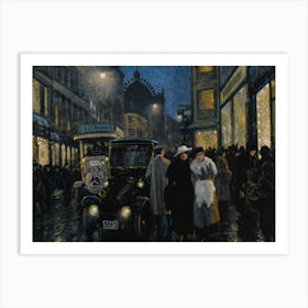 Night In London Vintage Poster Art Print