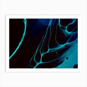 Blue And Black Abstract Painting 1 Art Print