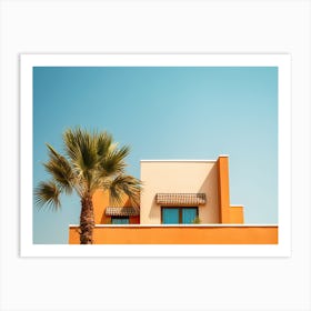 Bright Orange House And Blue Sky Summer Photography Art Print