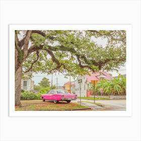 Old Pink Car Art Print