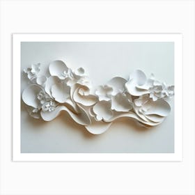 3d Effect Element Made of White Color Marble Stone Art Print