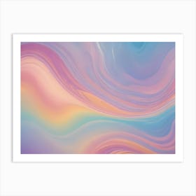 Abstract Background With Swirling, Flowing Lines In Shades Of Pink, Blue, And Orange, Creating A Soft And Dreamy Aesthetic Art Print