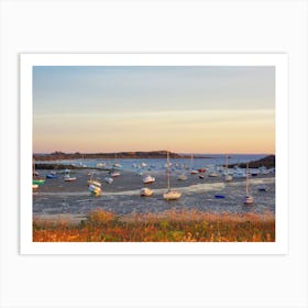 Boats in a dry Bay Art Print