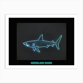 Neon Blue Greenland Shark 3 Poster Art Print