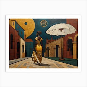 Woman In A Yellow Dress Art Print