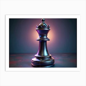 Black Queen Chess Piece Art Print