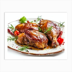 Roasted Chicken On A Plate Art Print