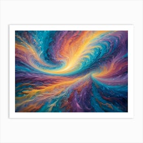 Abstract Image Of A Swirling, Colorful Vortex Of Paint Art Print