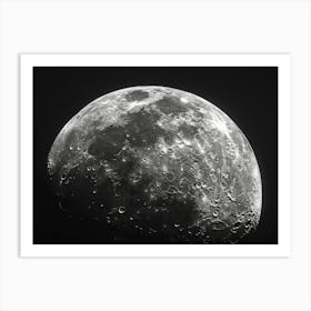 Moon In Black And White Art Print