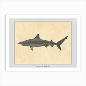 Angel Shark Silhouette 4 Poster Art Print