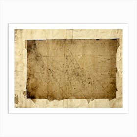 Abstract Pattern Framed Within A Vintage Crumpled Piece Of Paper Texture Of Fibers Pronounced Fad (5) Art Print