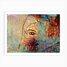 Woman In The Rain Art Print