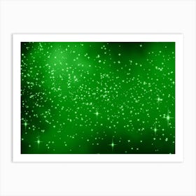 Screamin Green Shining Star Background Art Print