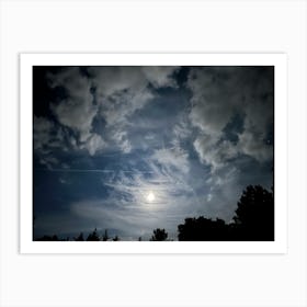 Full Moon Obscured by Clouds Art Print