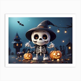 Halloween Skeleton 4 Art Print