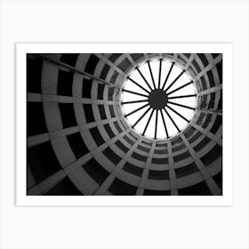 Architecture With Lines And Shapes, Black And White, Spiral Art Print