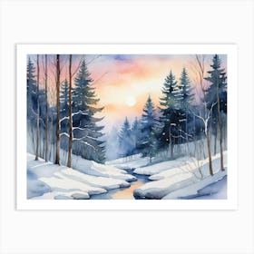 Winter Landscape Painting Art Print