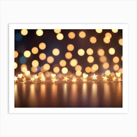 An Abstract Image Of A Blurred Background Of Golden Bokeh Lights, Creating A Warm And Festive Atmosphere 1 Art Print