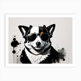 Corgi In Sunglasses 29 Art Print