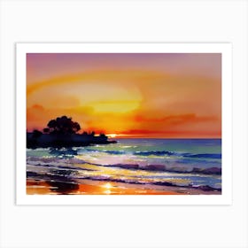 Sunset On The Beach 15 Art Print