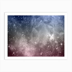 Blue Violet Galaxy Space Background Art Print