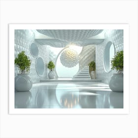 Hallway - 3d Stock Videos & Royalty-Free Footage Art Print