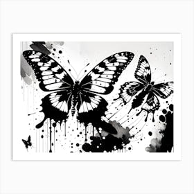 Black And White Butterflies 8 Art Print