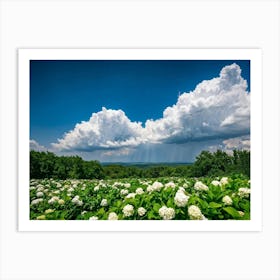 A Vast Landscape View Under A Dramatic Cloudscape Cumulus Clouds Towering Sunlight Battling The Ov (3) Art Print