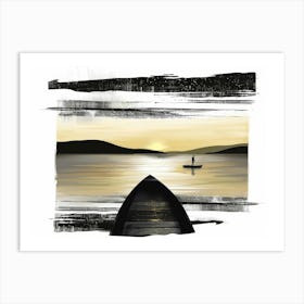 Sunset In A Boat 3 Art Print