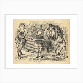 The Sharing Of The Cake Between The Lion And The Unicorn Art Print