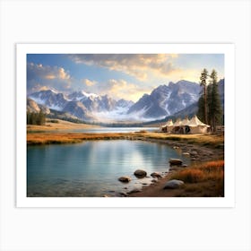 Tents By The Lake Art Print