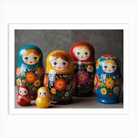 Russian Nesting Dolls Art Print