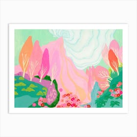 Pink Volcano Art Print
