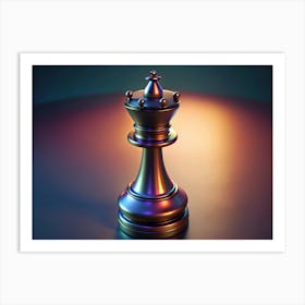 Chess Queen With Colorful Lights Art Print