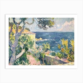 Seaside Vista Painting Inspired By Paul Cezanne Art Print