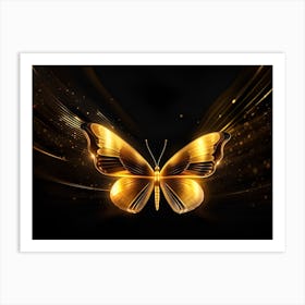 Golden Butterfly 90 Art Print