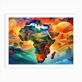 Abstract Collage Of Africa Art Print