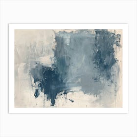 Abstract In Blue And White 3 Art Print