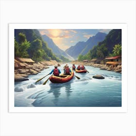 Rafting In The River 6 Art Print