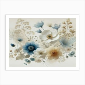 Dry Bouquet Art Print
Blue And White Flowers Art Print