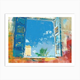 Tel Aviv From The Window View Painting 1 Art Print