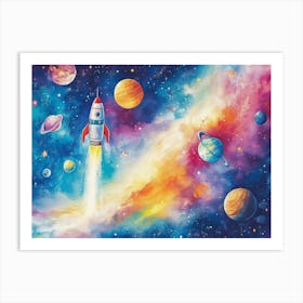 Space Rocket Art Print