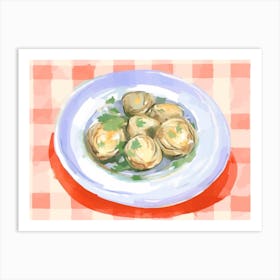 A Plate Of Artichokes, Top View Food Illustration, Landscape 3 Art Print