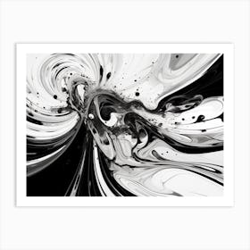 Oscillation Abstract Black And White 3 Art Print