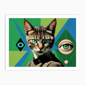 Cat Out of Phase Art Print