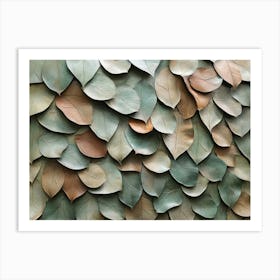 Intricate 3d Wall Of Overlapping Leaves Art Print