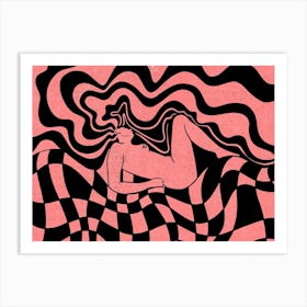 Float Print In Pink And Black Art Print