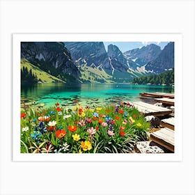 Flowers In The Mountains Art Print