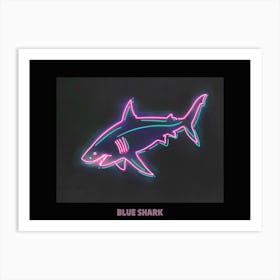 Neon Pink Blue Shark Poster 3 Art Print